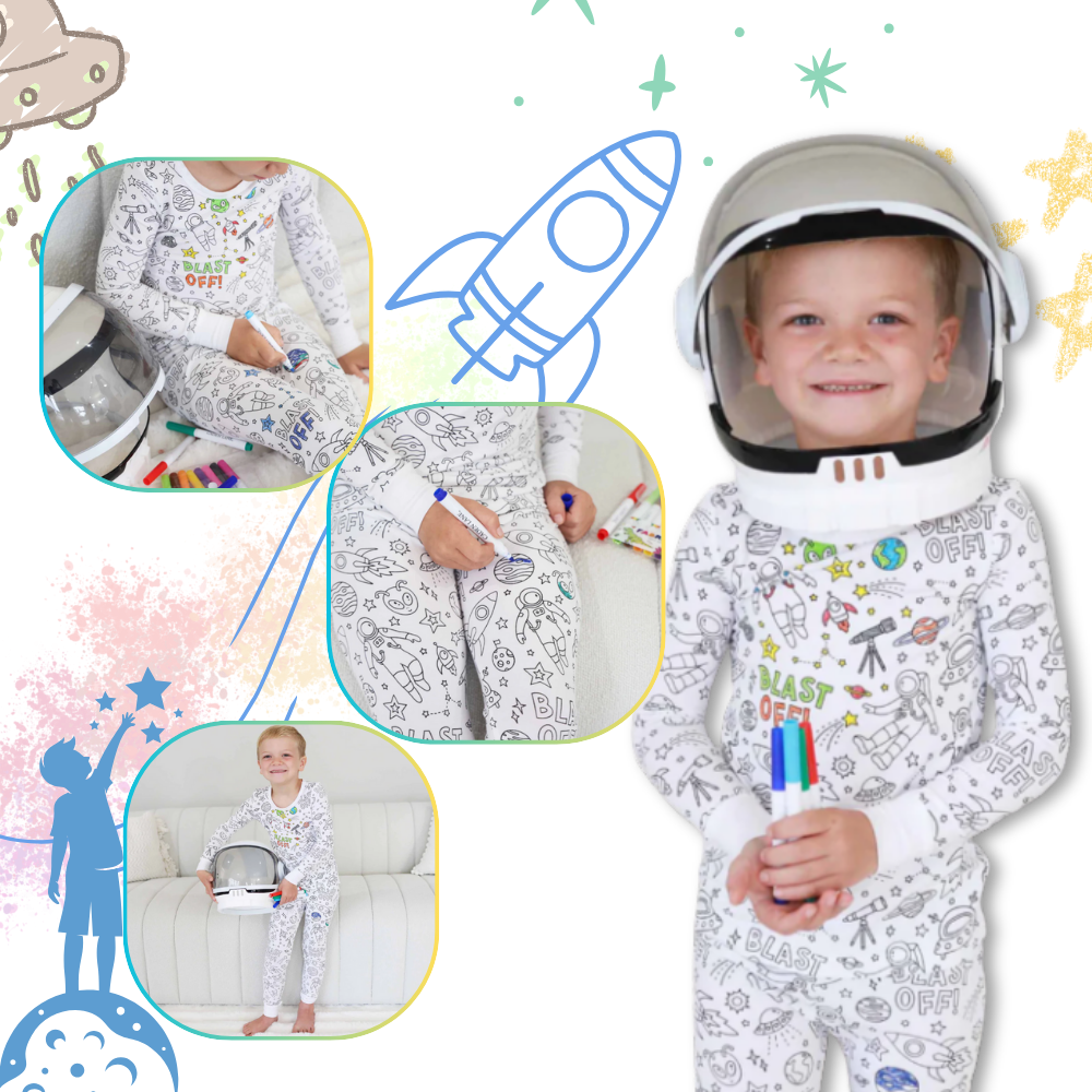 Kids Colour-In Cotton Pajama Set