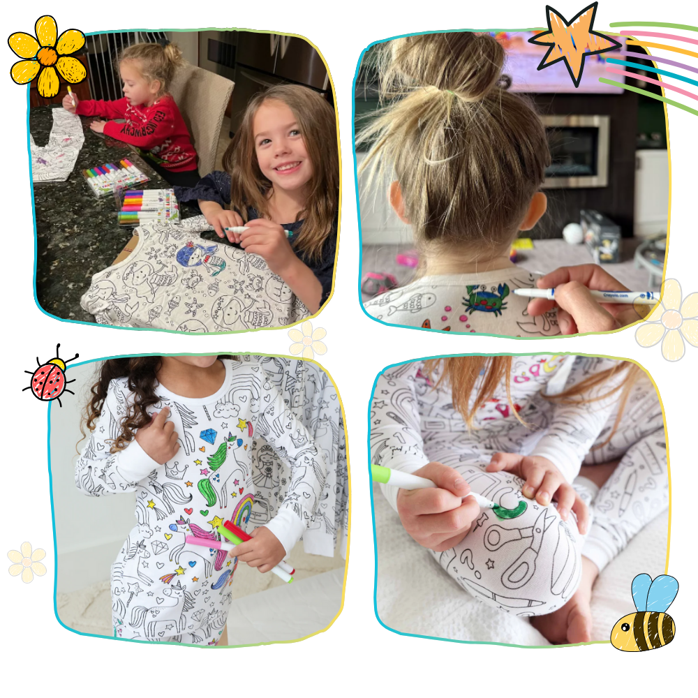 Kids Colour-In Cotton Pajama Set