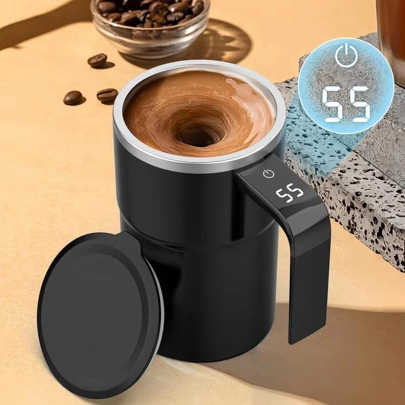 Coffee Mug with Stirrer and Temperature Display