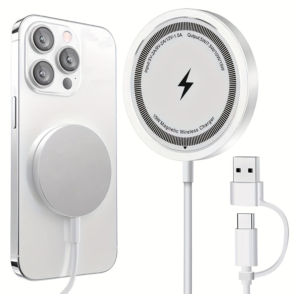 Wireless Magnetic Phone Charger with USB Cable