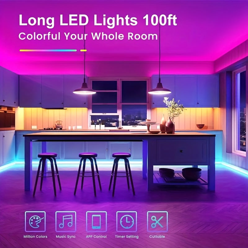 LED Strip Lights Colour Changing with Music Sync