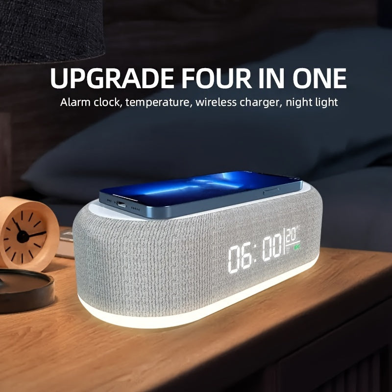 Wireless Charger Alarm Clock with Night Light