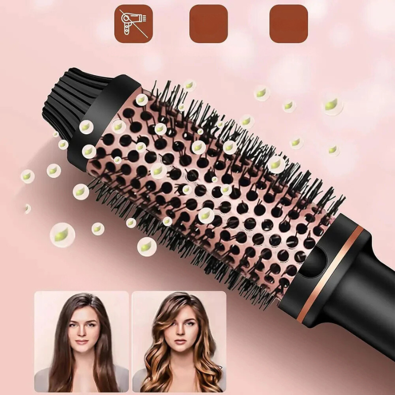 Hair Curler Brush with Anti-Burn Design