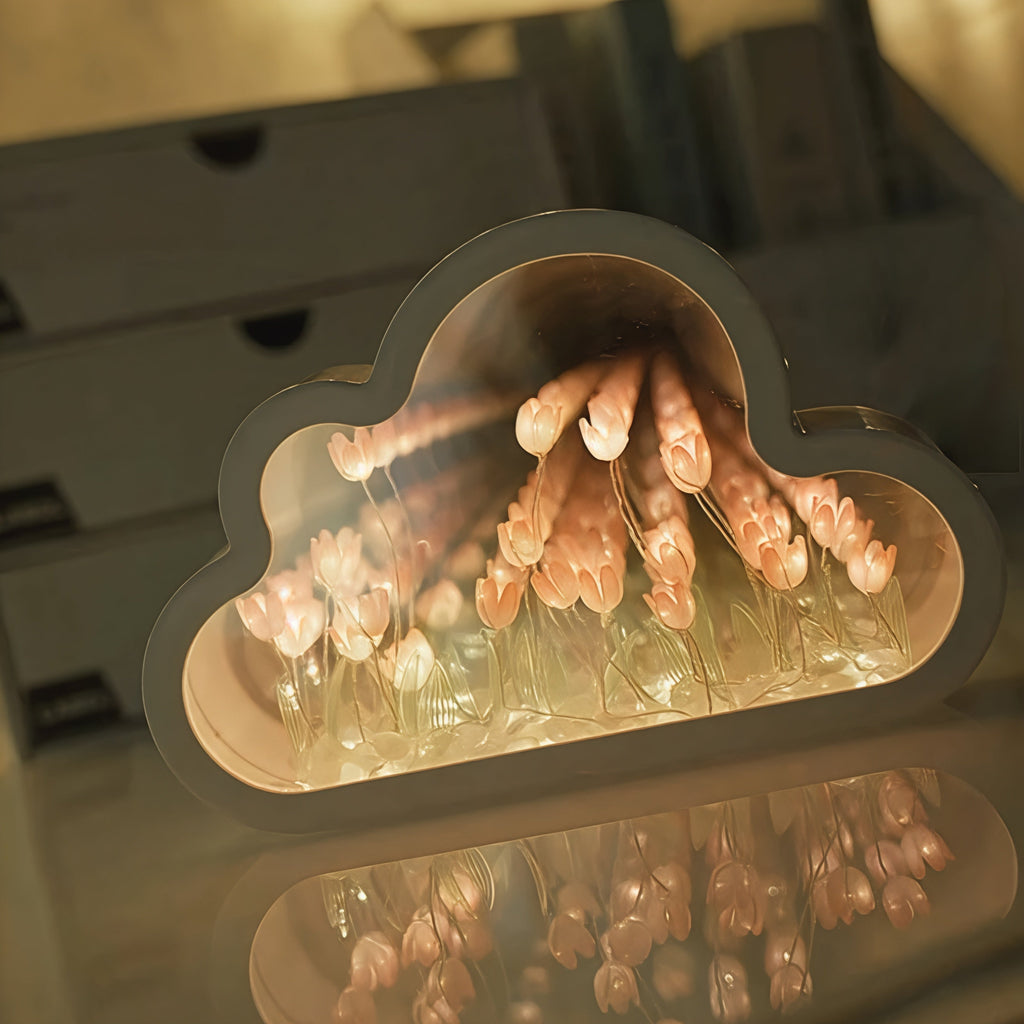 LED Table Lamp Floral Infinity Mirror Light