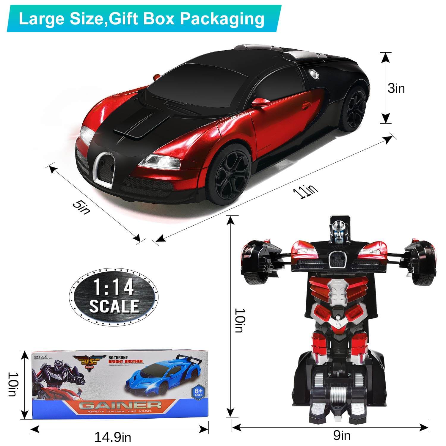 Remote Control Transforming Robot Car Toy