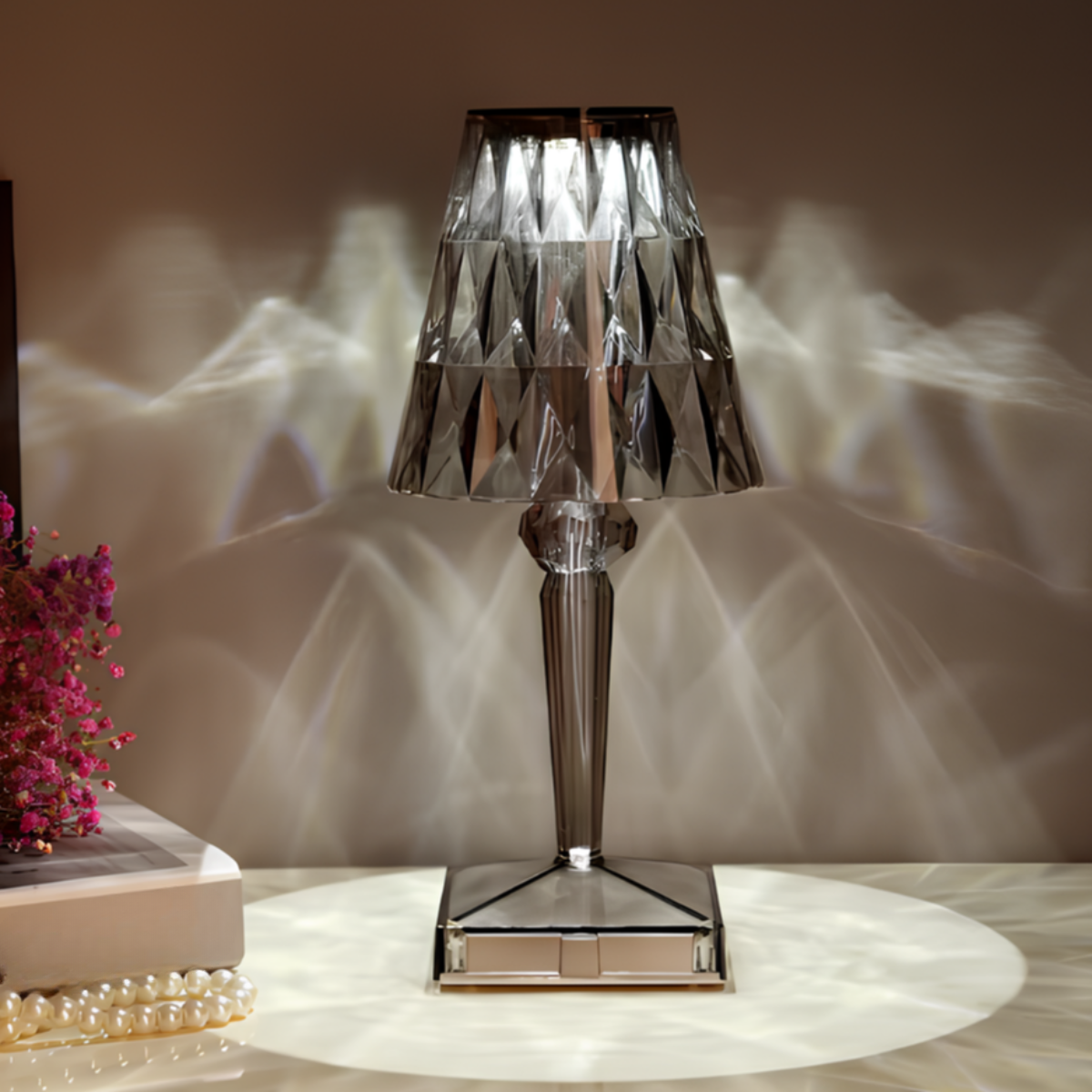 Table Lamp Crystal Acrylic Touch Rechargeable