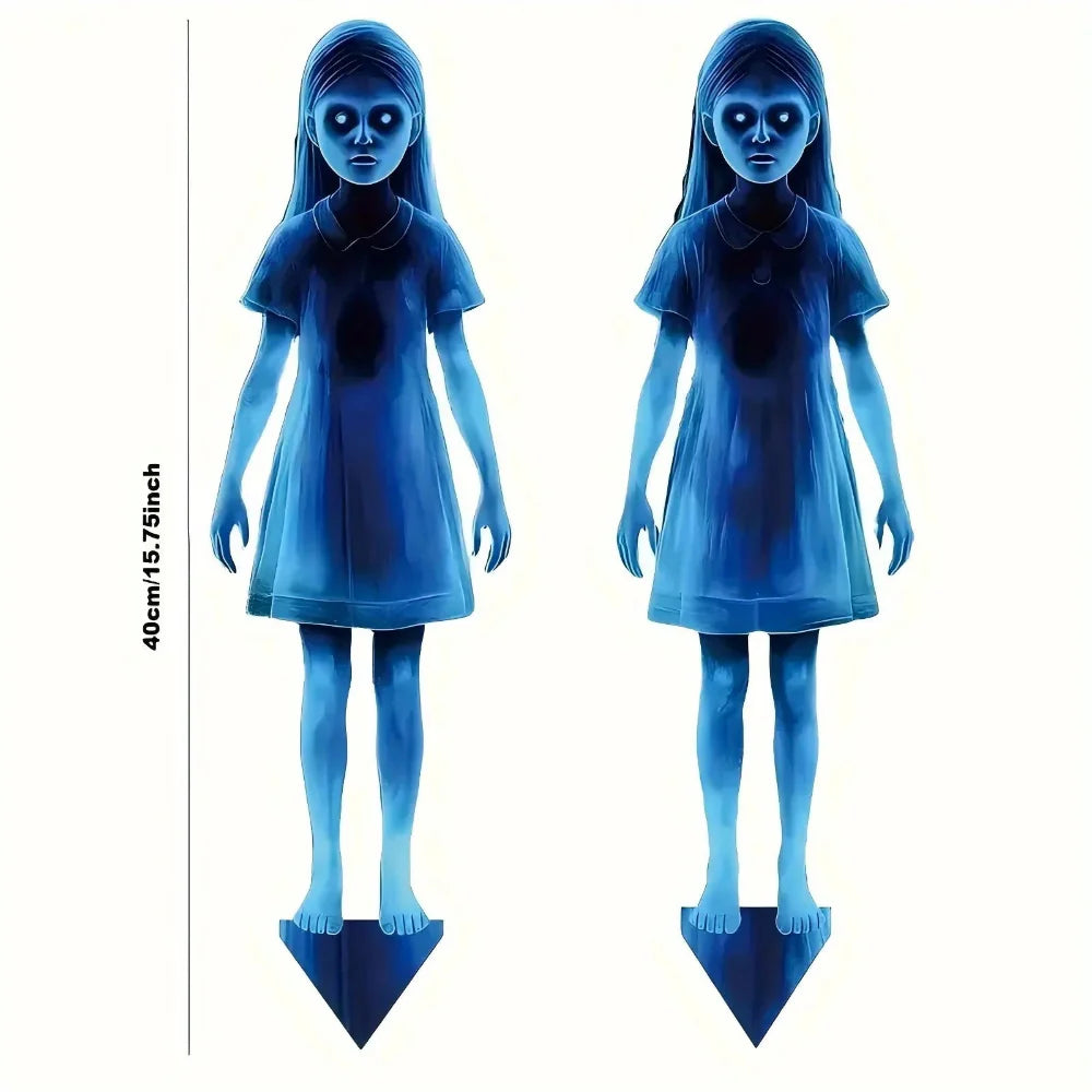 Halloween Outdoor Decoration Metal Ghost Girl Yard Stake