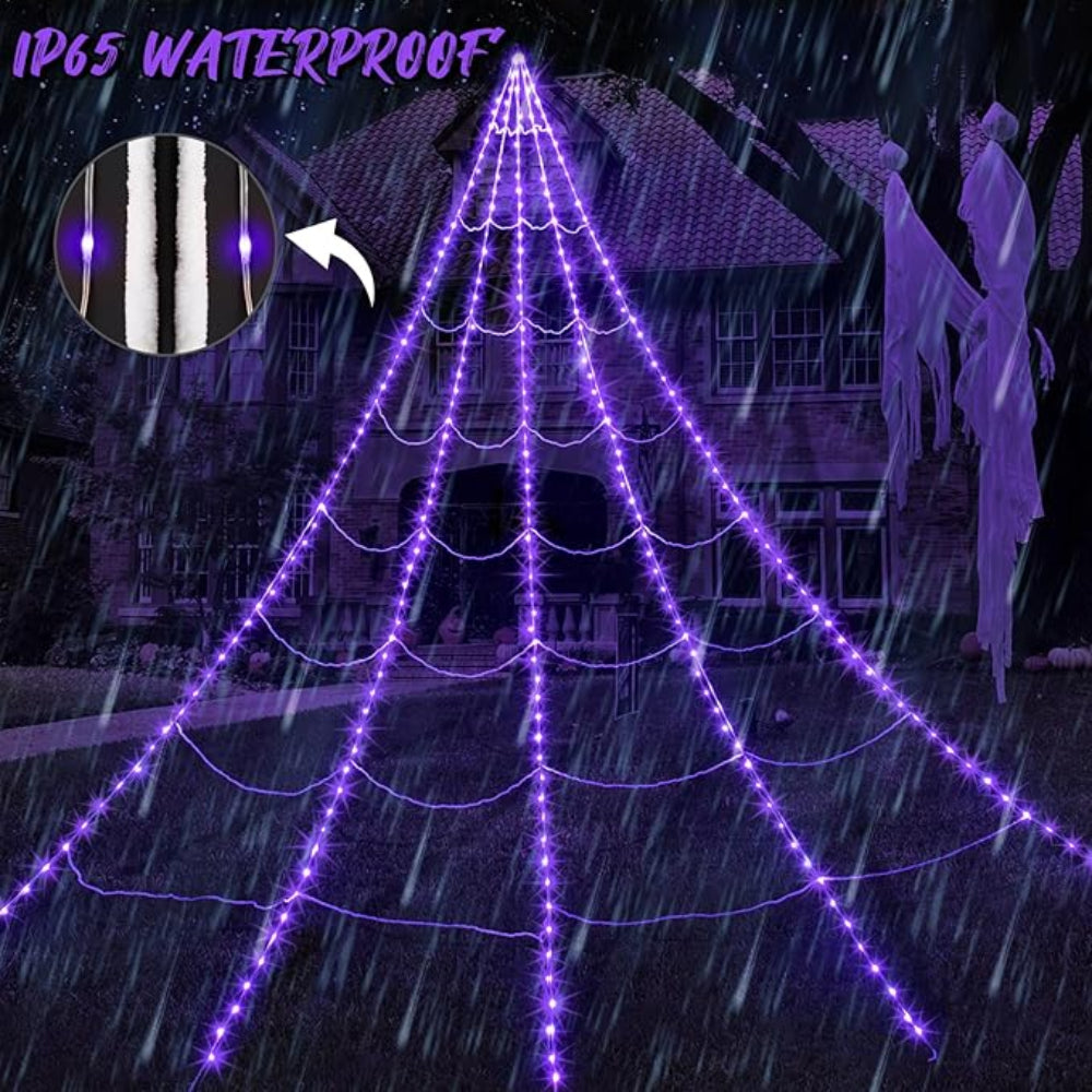 Halloween Outdoor Decoration Giant LED Spider Web Display