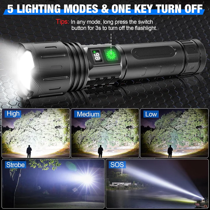 LED Torch Light Rechargeable Aluminium Flashlight