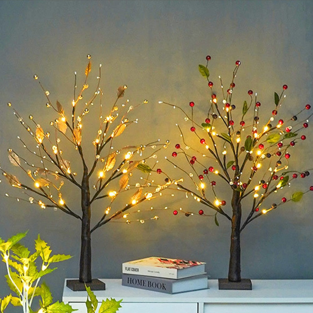 LED Light Tree Rustic PVC Table Lamp