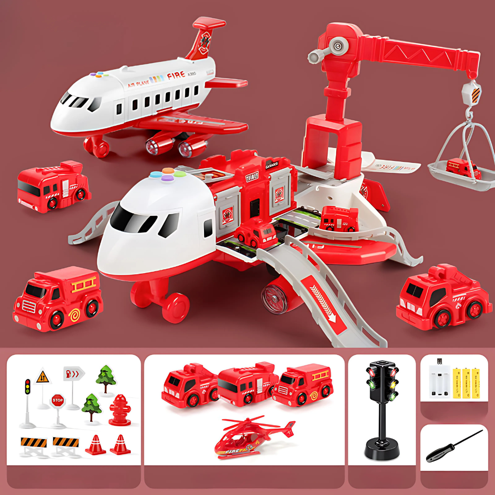 Kids Construction Plane Toy Crane Playset