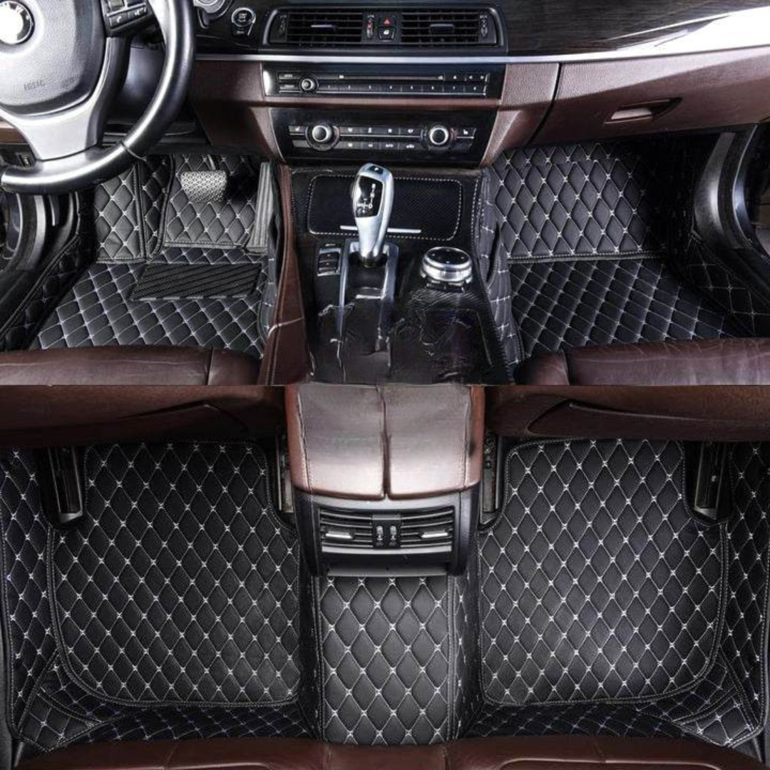 Car Floor Mats Waterproof Leather Black Custom