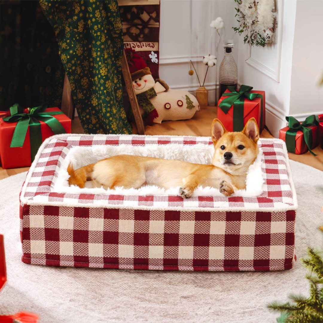 Dog Bed with Foam Support and Plush Lining