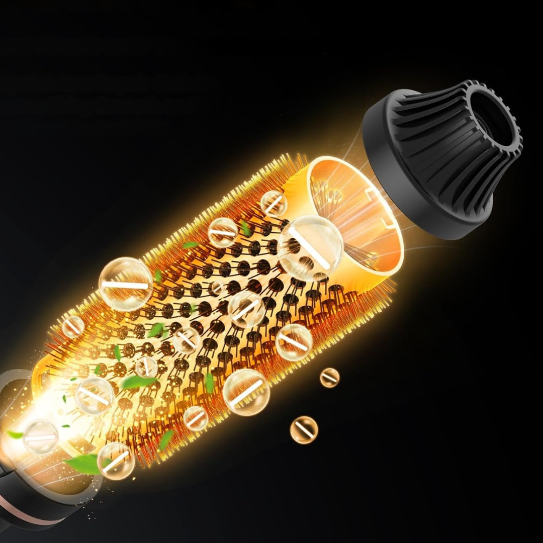 Hair Curler Brush with Anti-Burn Design