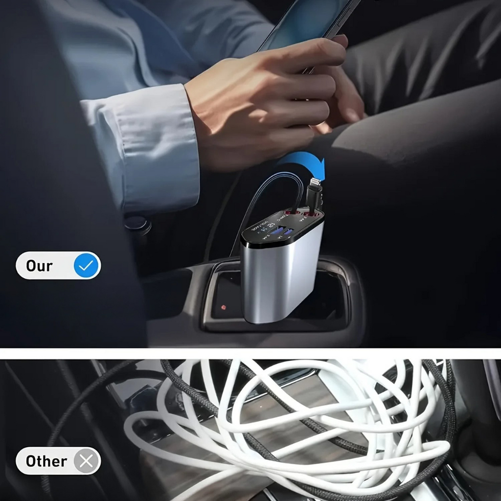 Fast Charging Retractable USB Car Charger
