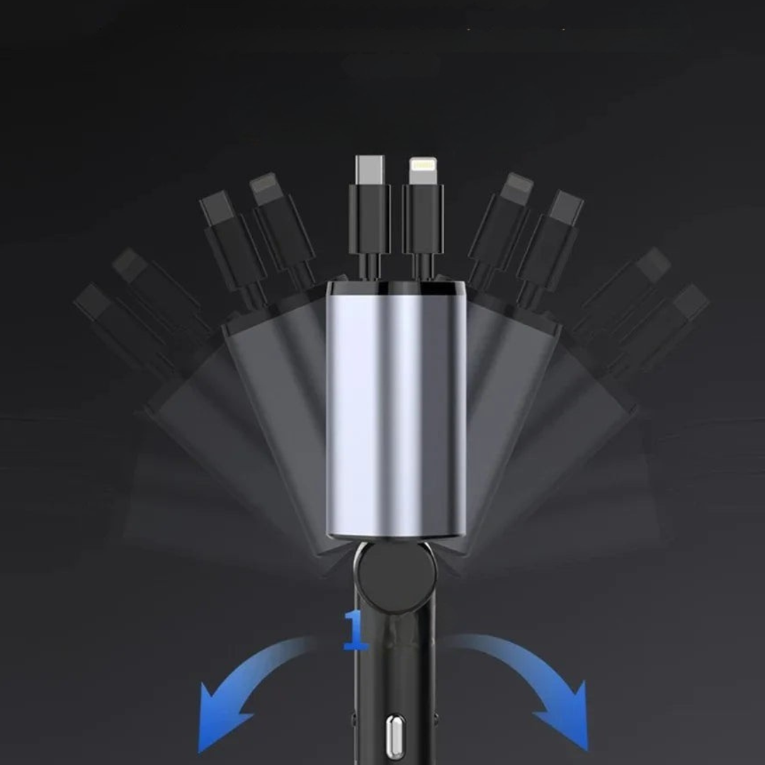 Fast Charging Retractable USB Car Charger