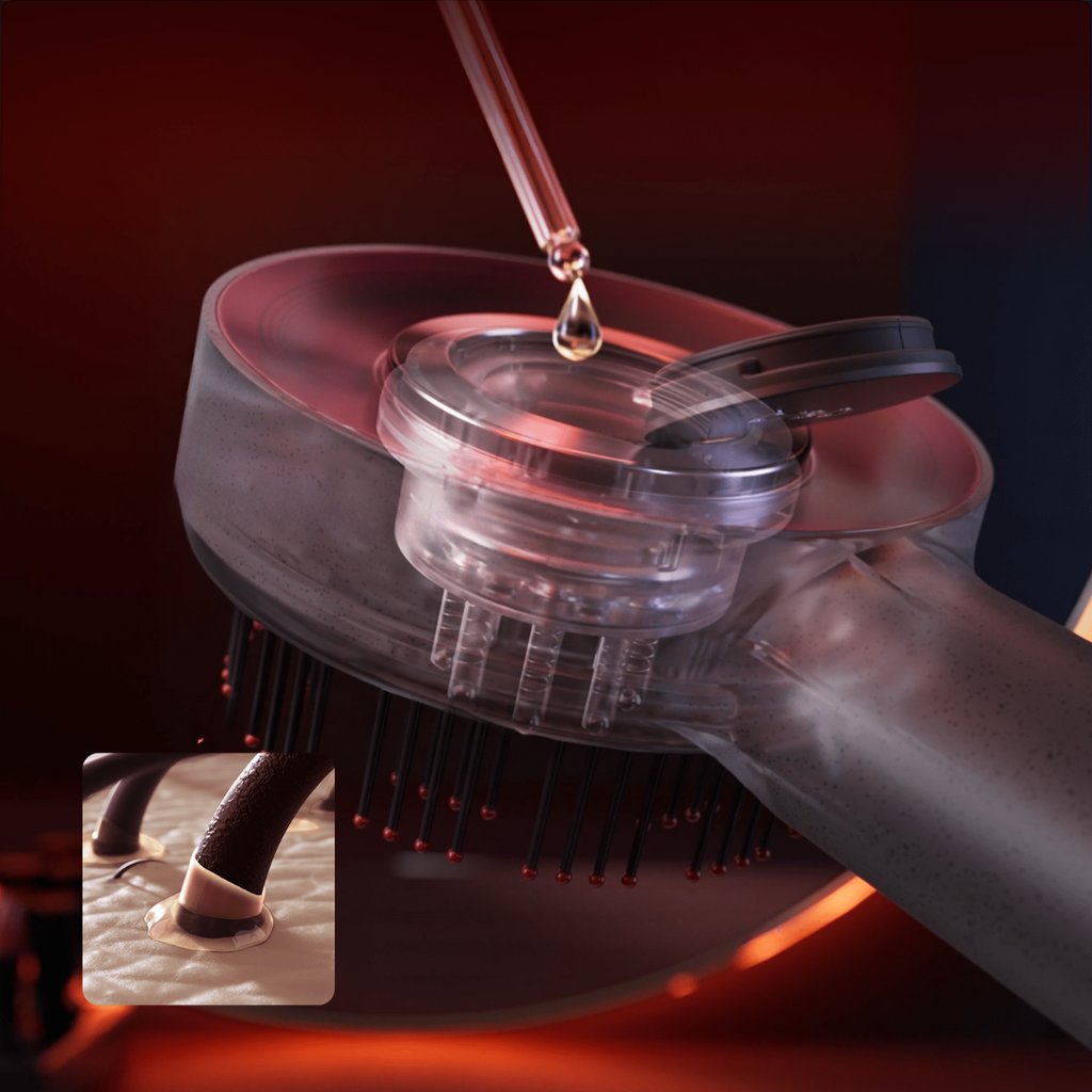 Scalp Massager Brush with Red Light Therapy