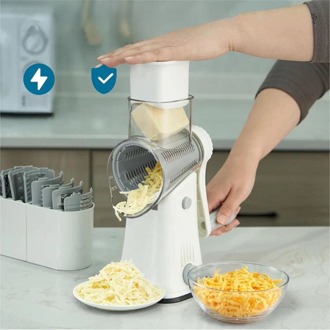 Vegetable Slicer with Rotary Cheese Grater Blades