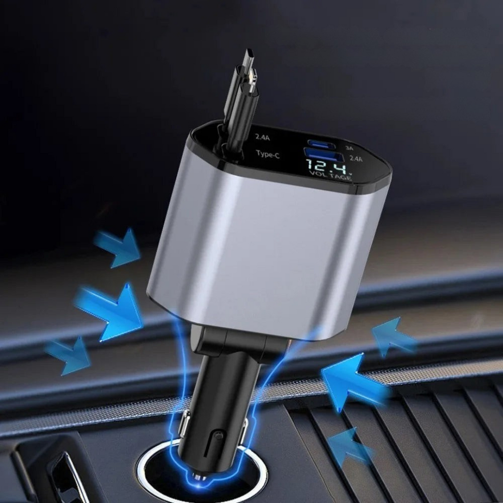 Fast Charging Retractable USB Car Charger