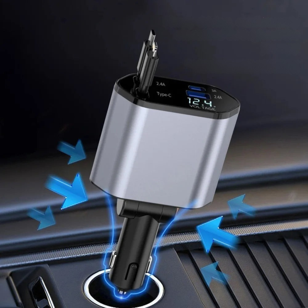 Fast Charging Retractable USB Car Charger