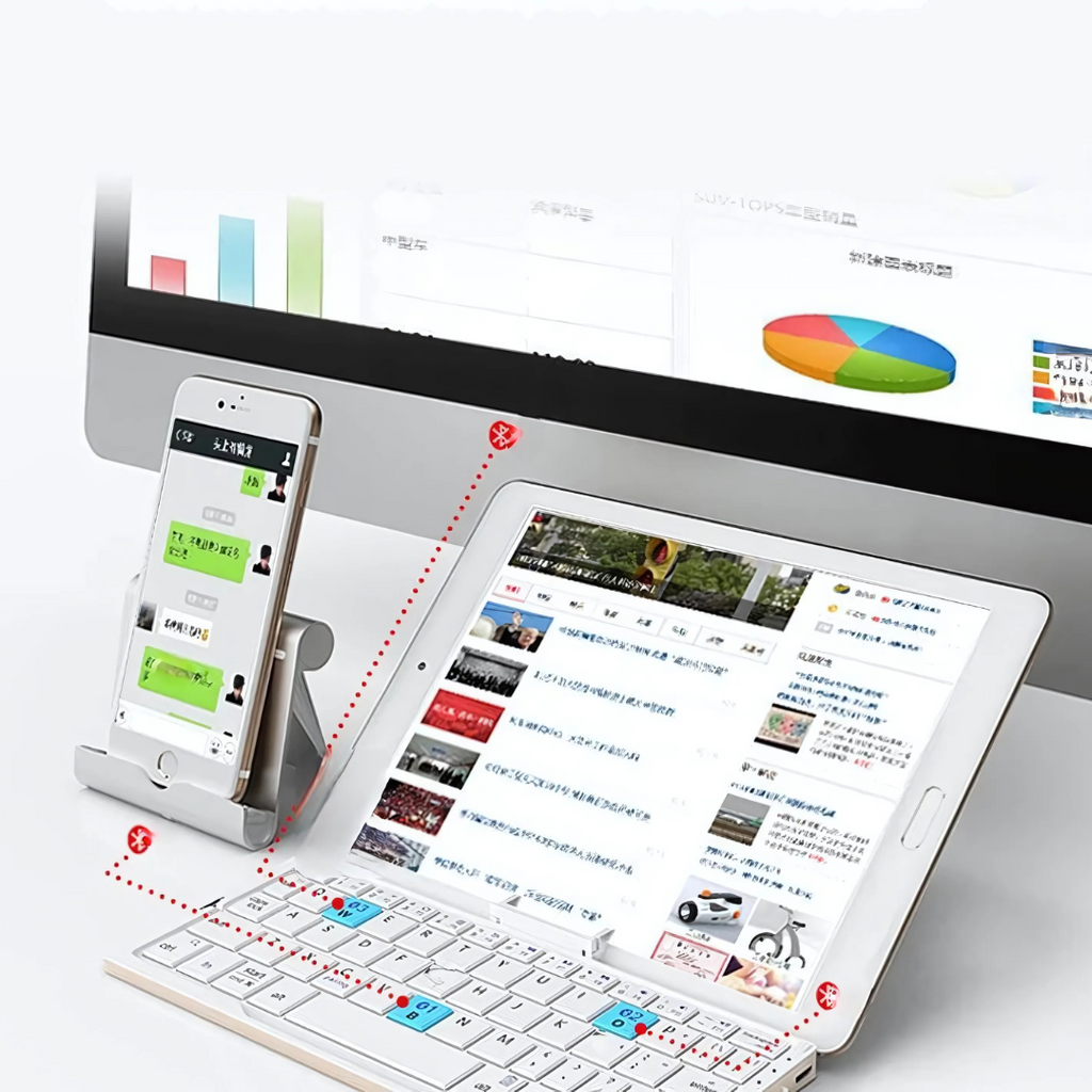 Bluetooth Keyboard with Stand for Tablet Devices