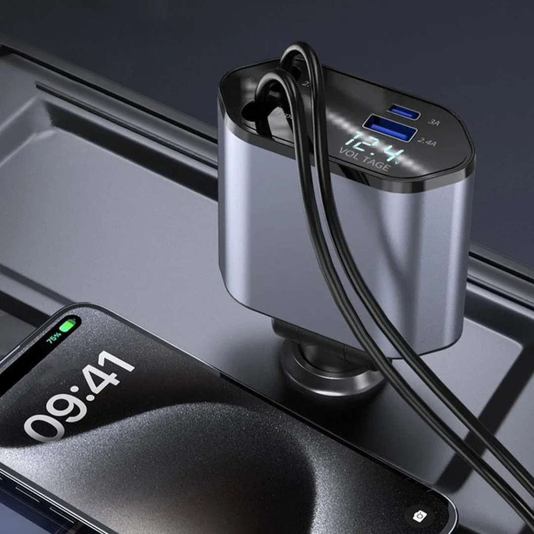 Fast Charging Retractable USB Car Charger