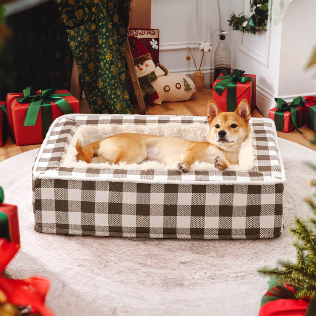 Dog Bed with Foam Support and Plush Lining