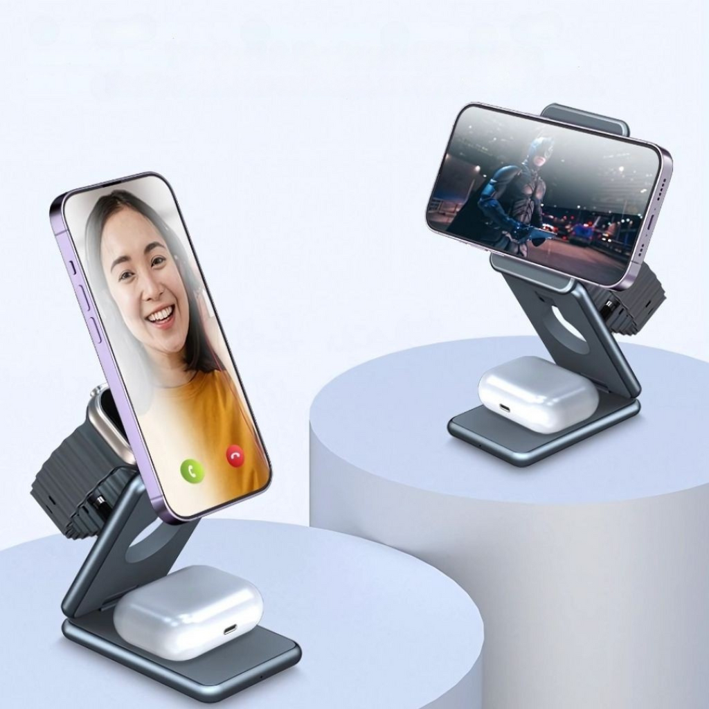 Wireless Phone Charger with Foldable Stand