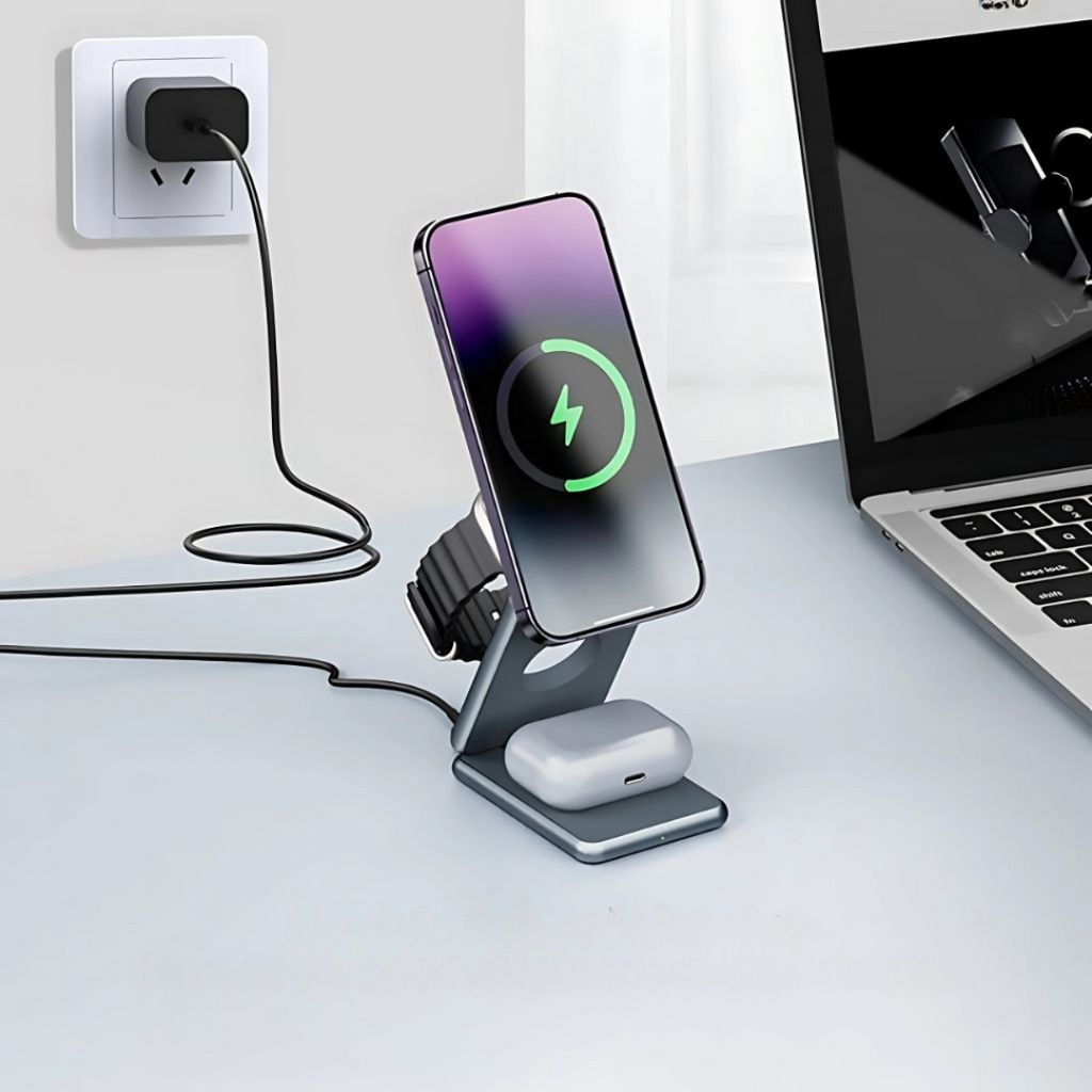 Wireless Phone Charger with Foldable Stand