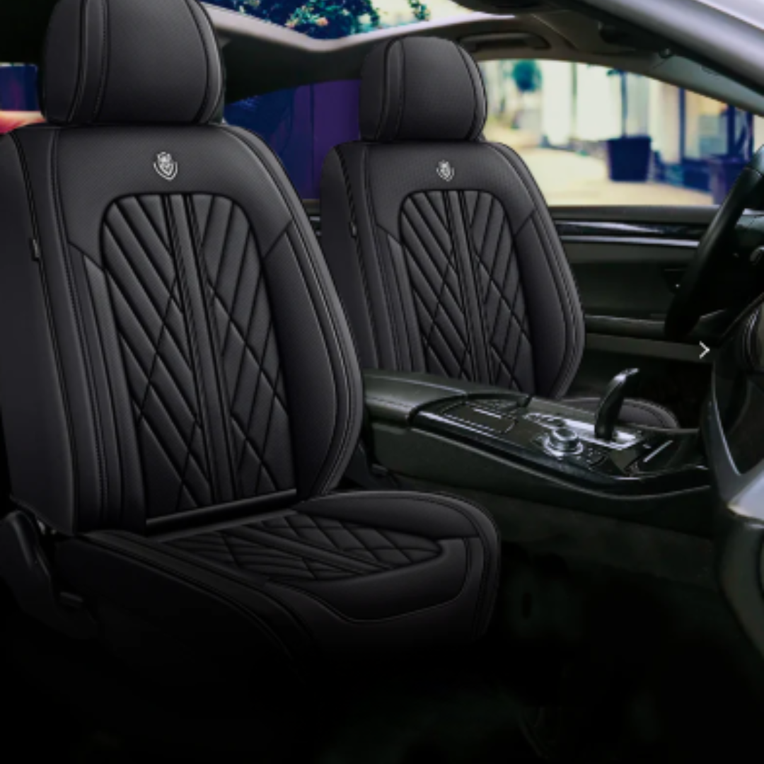 Car Seat Covers Black Leather Waterproof Fit