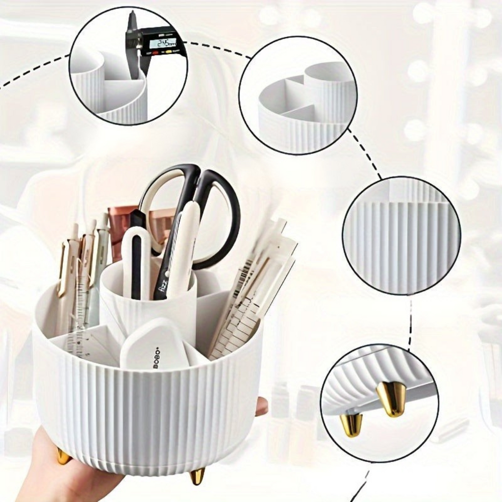 Makeup Organizer Black Rotating Plastic Storage