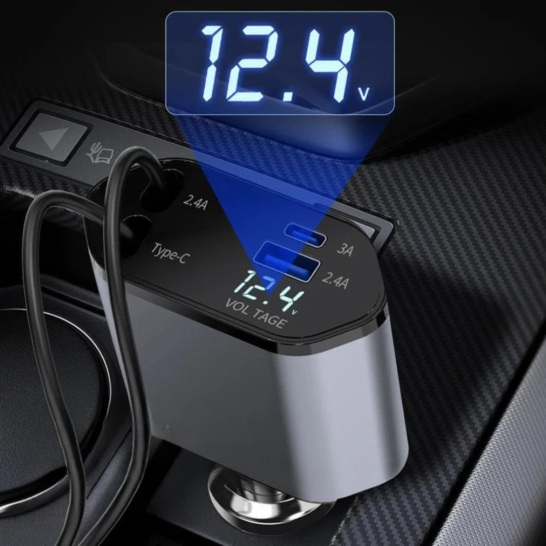 Fast Charging Retractable USB Car Charger