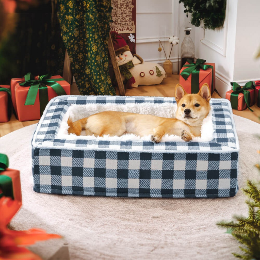 Dog Bed with Foam Support and Plush Lining