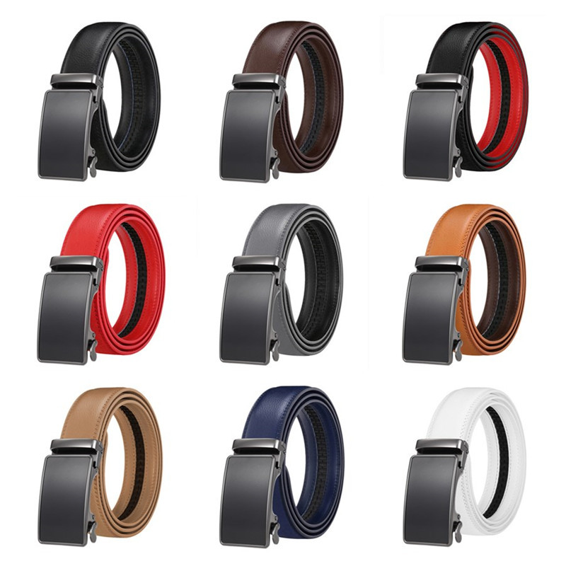 Leather Belt with Automatic Buckle for Men