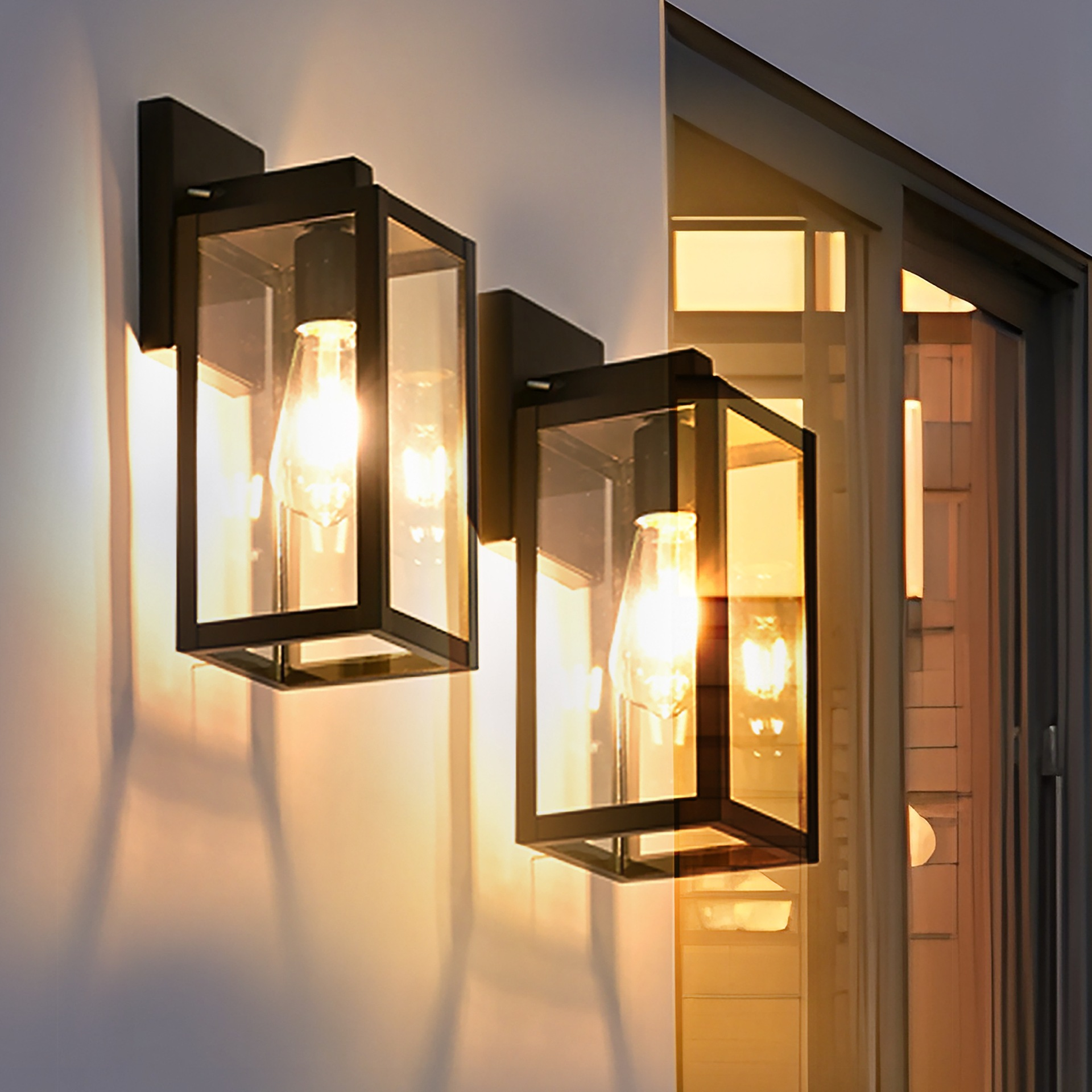 Outdoor Wall Light Modern Metal Lantern