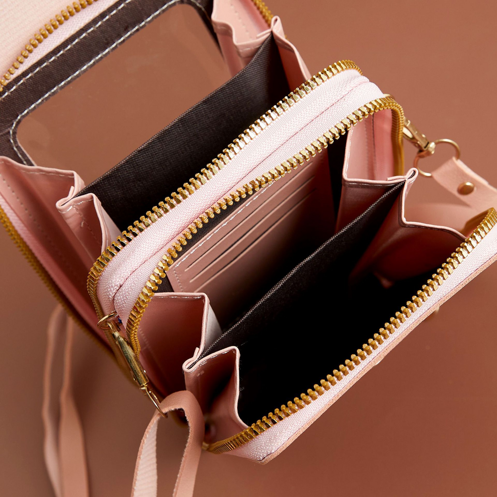 Crossbody Bag with RFID Protection and Zip Pockets