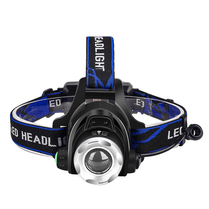 LED Head Torch with Zoom and Rechargeable Battery