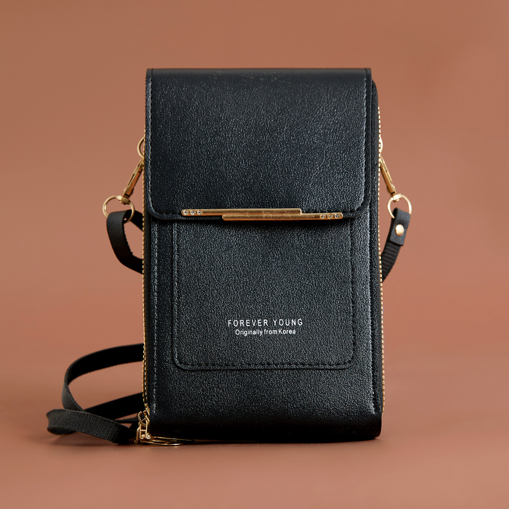 Crossbody Bag with RFID Protection and Zip Pockets