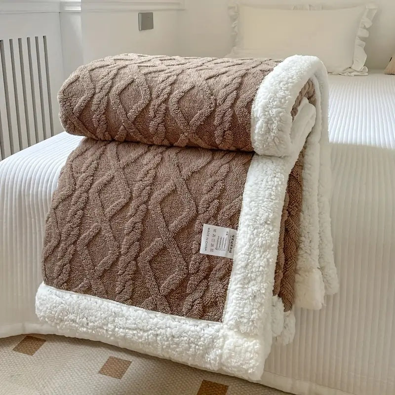 Fleece Throw Blanket Sherpa Reversible Bed Cover