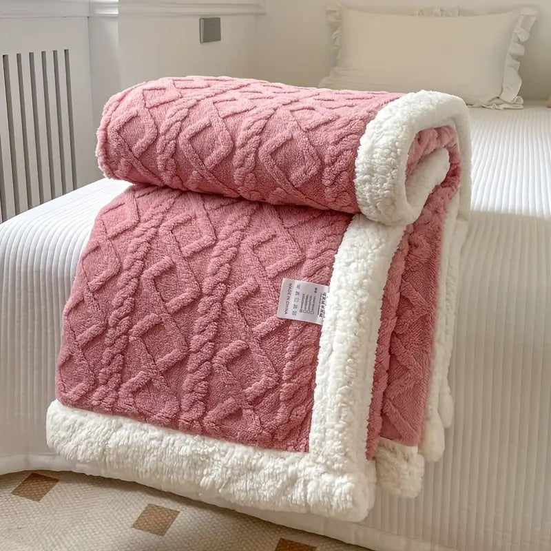 Fleece Throw Blanket Sherpa Reversible Bed Cover