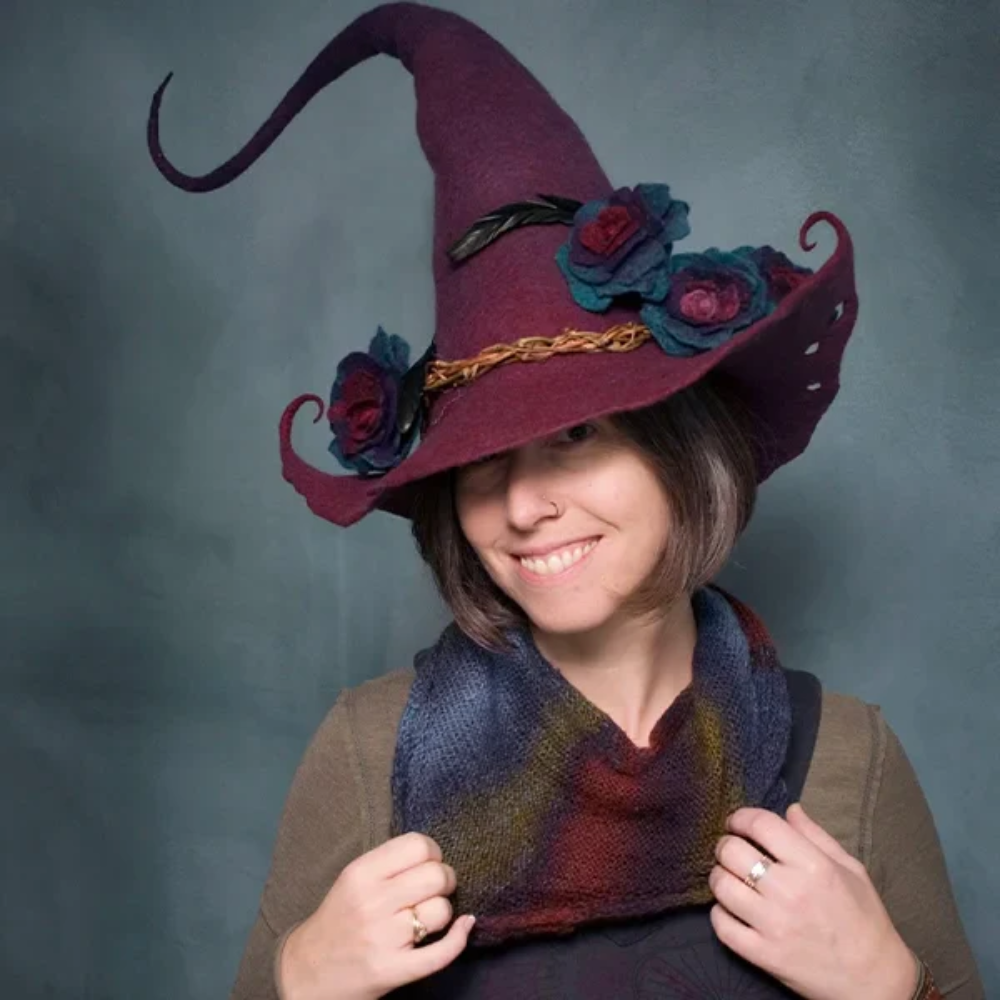 Halloween Witch Hat Handmade Merino Wool Felt