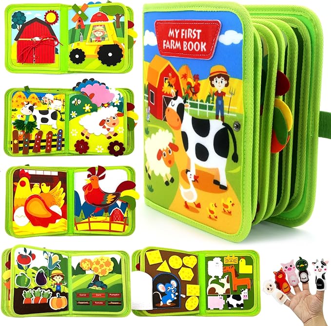 Educational Kids Book Interactive Farm Animals