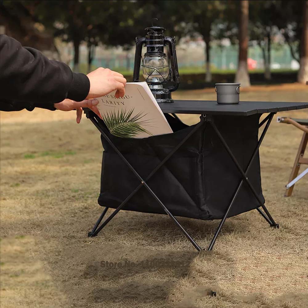 Camping Folding Aluminum Outdoor Table Black
