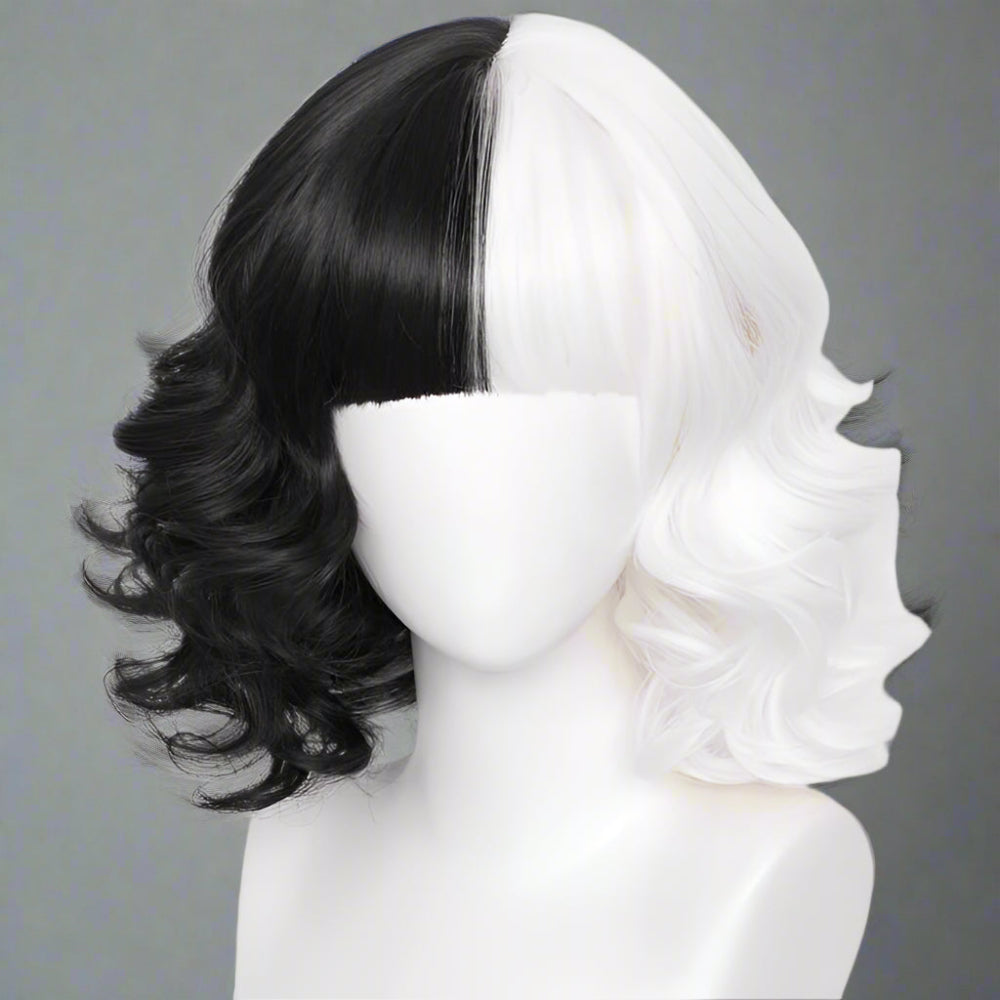 Halloween Costume Kids Black White Spotted Dress Ruffle Cape