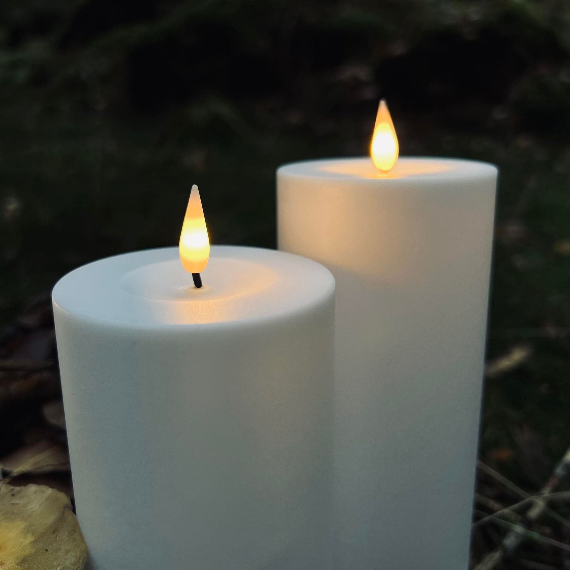 Outdoor LED Flameless Pillar Candle Set