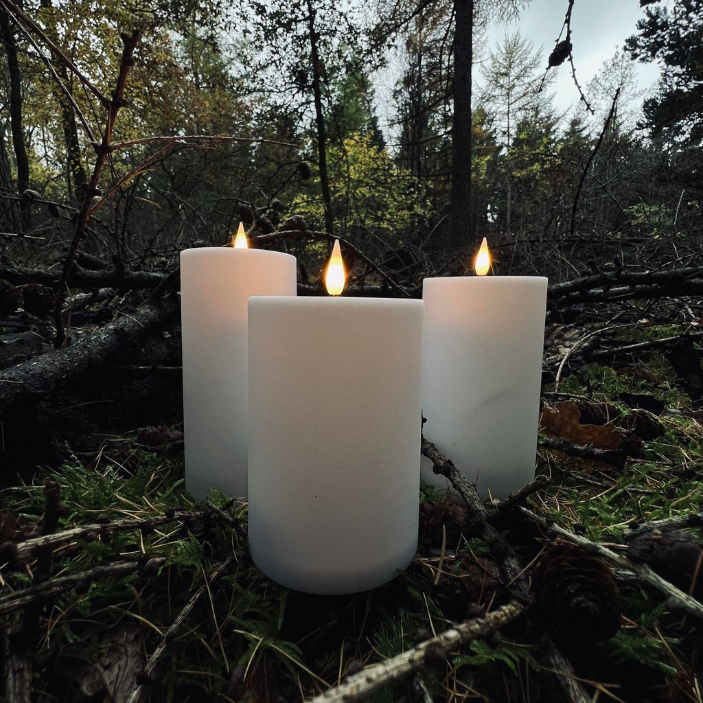 Outdoor LED Flameless Pillar Candle Set