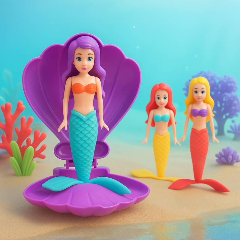 Swimming Toys Mermaid Shell Doll ABS Plastic