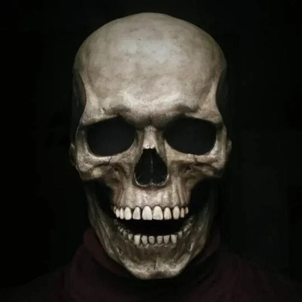 Halloween Skull Mask Movable Jaw Realistic Latex Full Head Costume