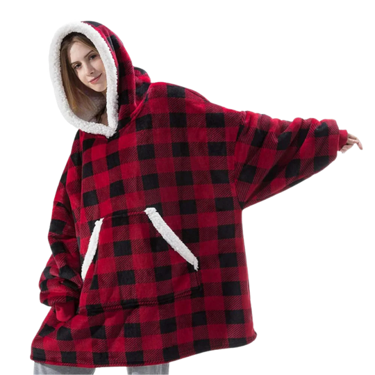 Oversized Fleece Hoodie Blanket with Pocket