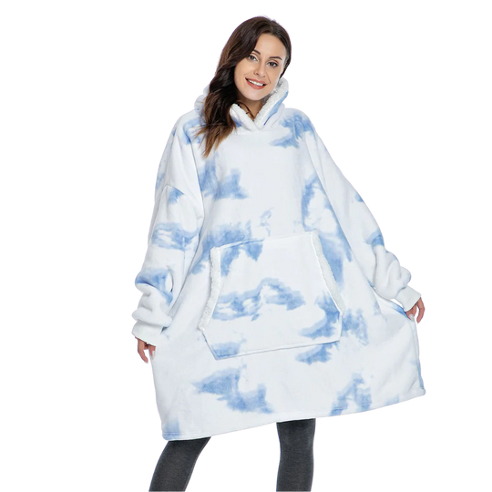 Oversized Fleece Hoodie Blanket with Pocket